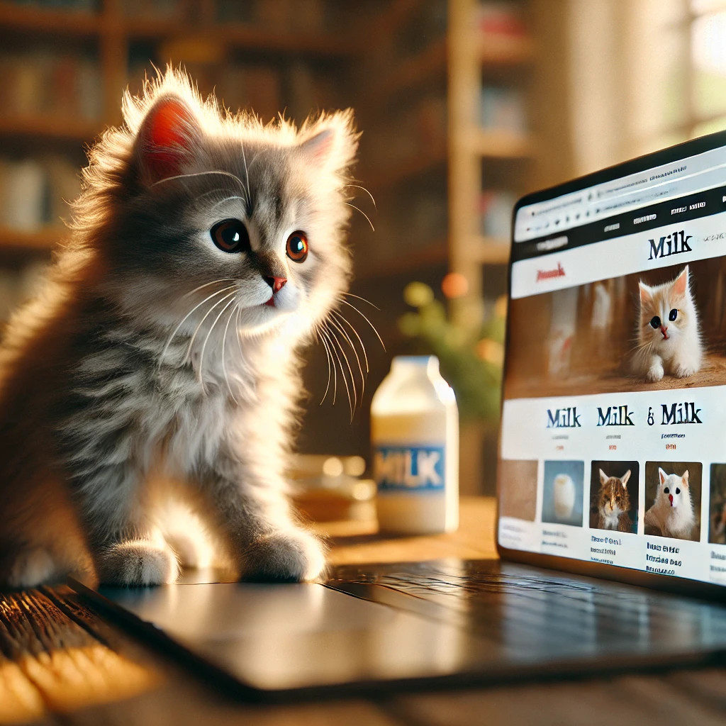 kitten bekijkt website