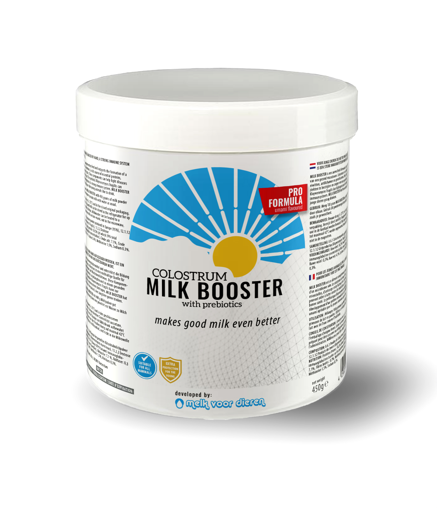 Pot met Milk Booster colostrum voor jonge dieren